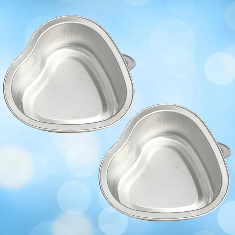 2pcs 30g Heart Shape Melting Wax Bowl Aluminum Foil Hair Removal Bean Depilatory Cream Bowls (Golden)