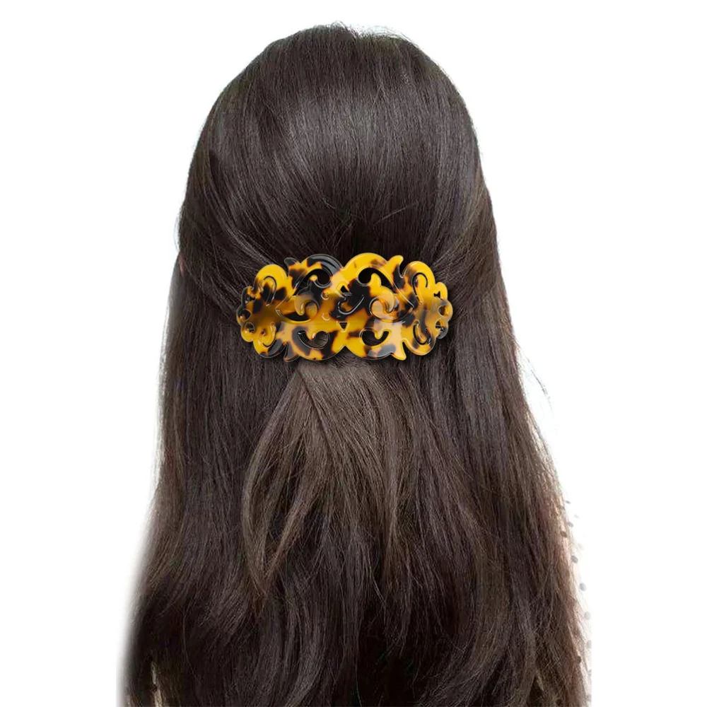 1pc Vintage Turtle Shell Pattern Hair Clip Strong Spring Hair Clip Hair Styling Tool Bobby Pin Barrette (Random Color)