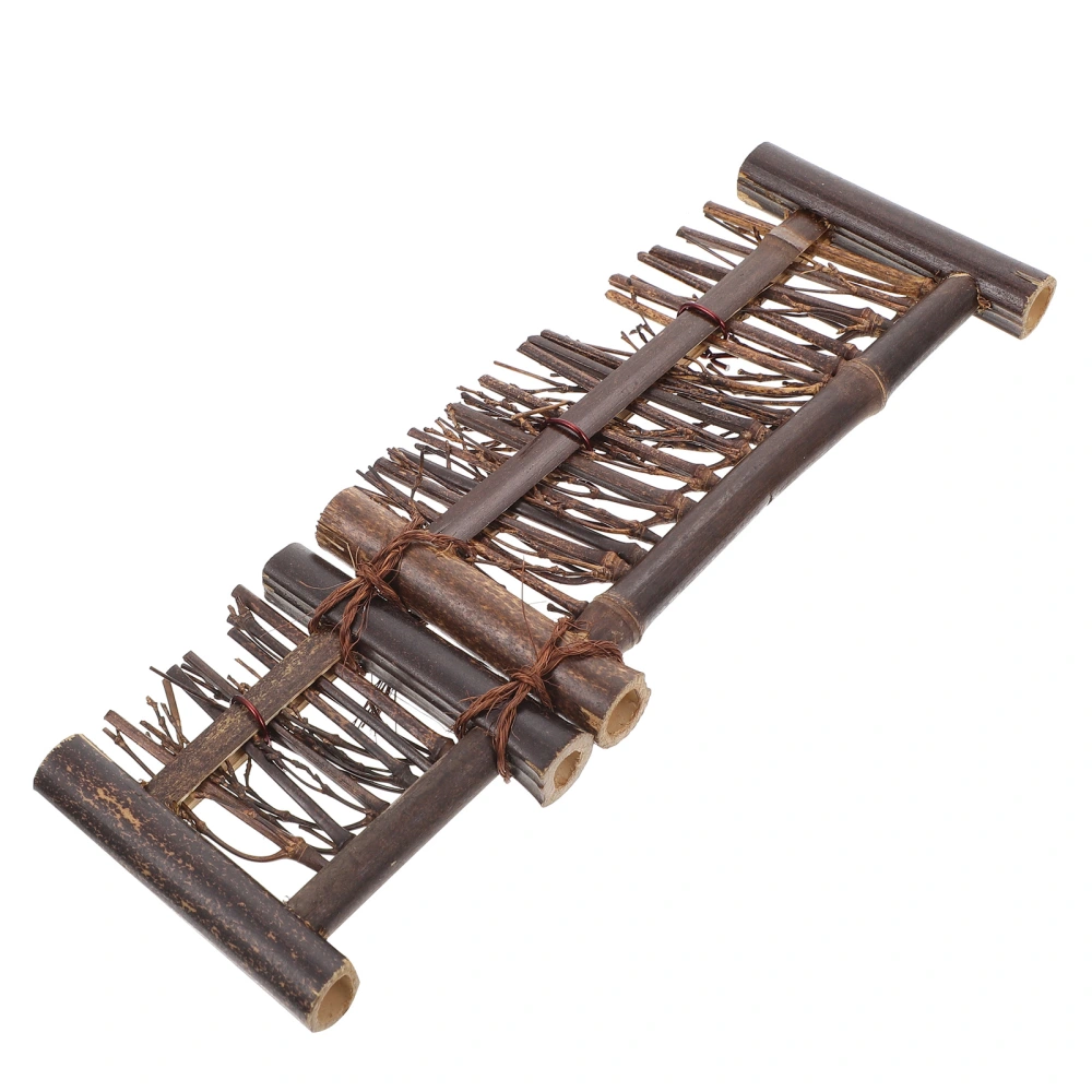 1pc Woven Bamboo Fence Zen Ornaments Tea Ceremony Decorative Screen Brown