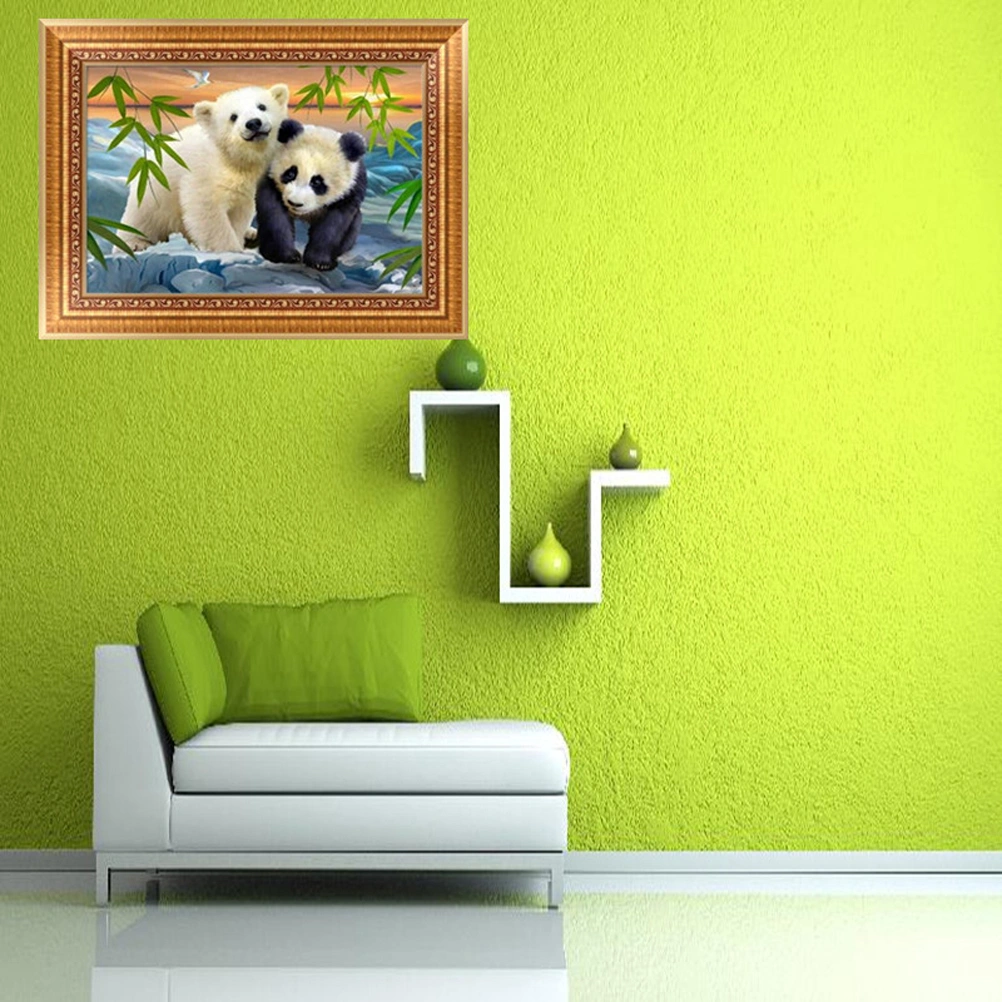 Handmade DIY 5D Resin Beads Painting Embroidery Cross Stitch Painting Pictures DIY Arts Crafts Home Wall Decor (j319 White Bear and Panda)