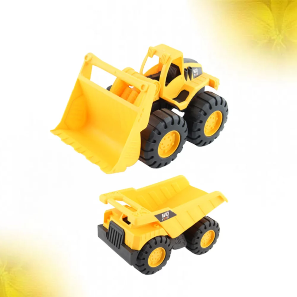 2pcs Simulation Shop Truck Models Pushdozer Truck Toys Creative Beach Toy Birthday Gift for Kids Children