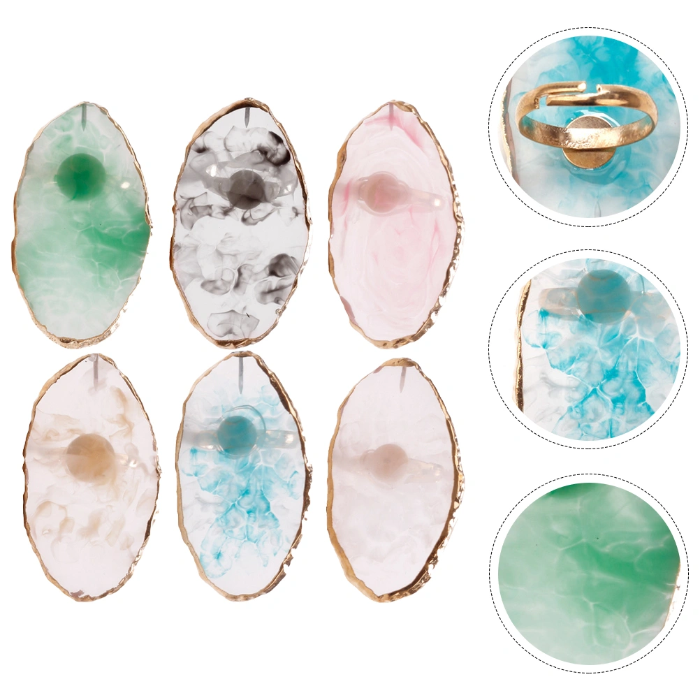 6pcs Nail Art Palettes Nail Color Mixing Tray Nail Art Painting Gel Palettes