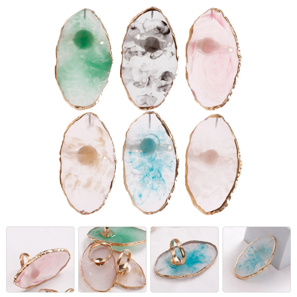 6pcs Nail Art Palettes Nail Color Mixing Tray Nail Art Painting Gel Palettes