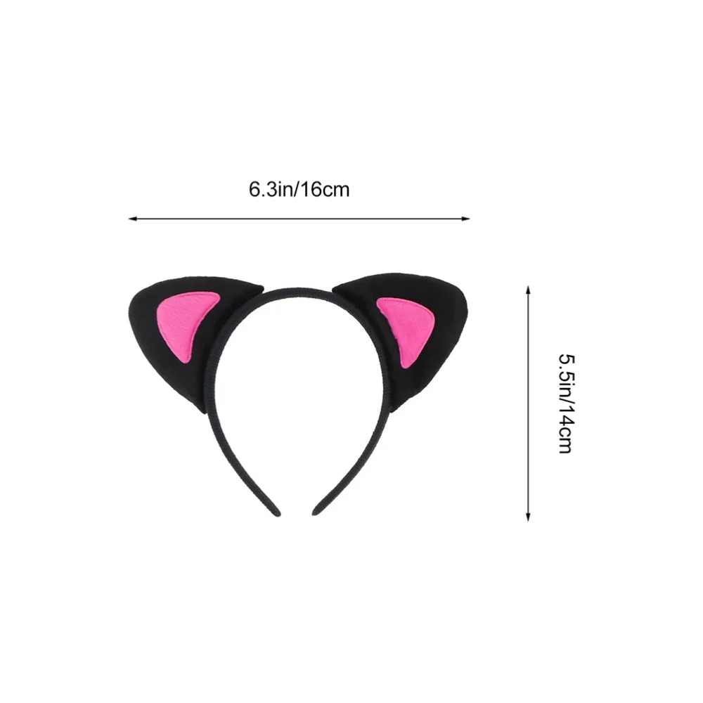 4pcs Double Color Cat Ear Headbands Lovely Animal Ear Hair for Kids