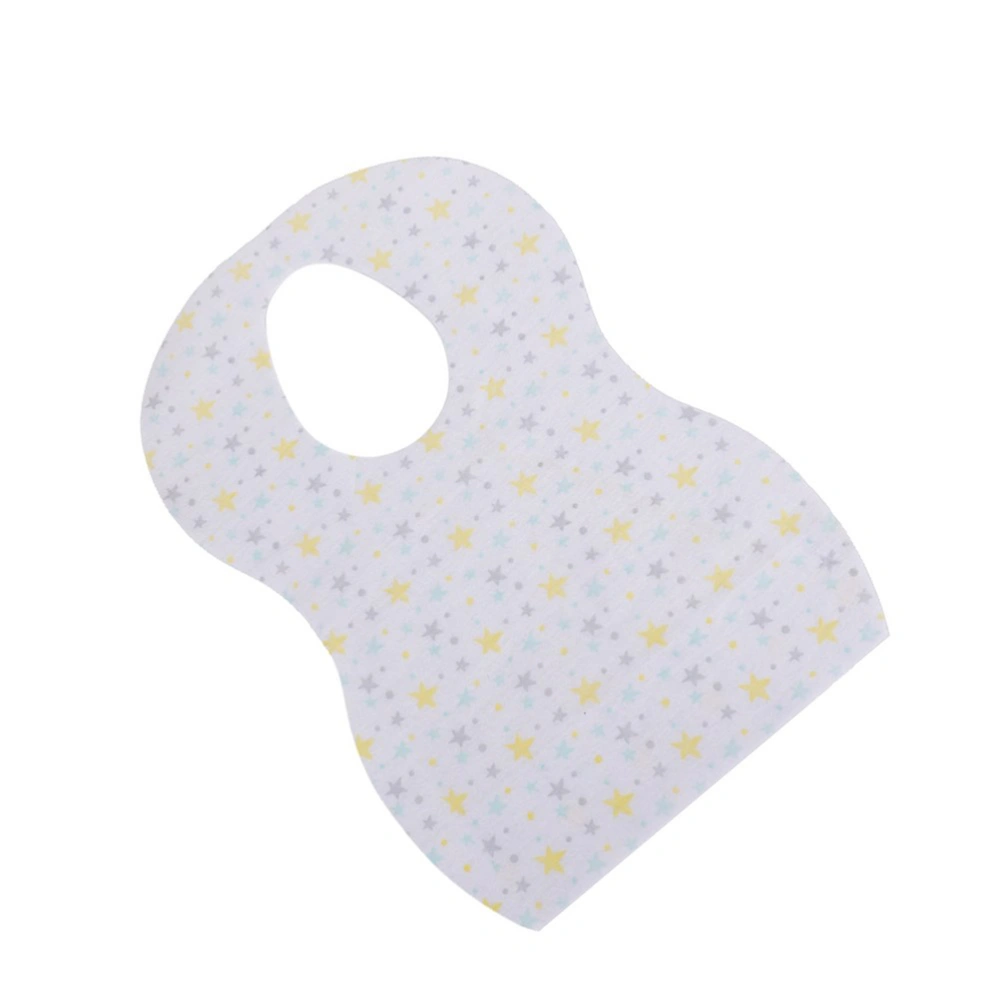 20Pcs Portable Baby Bib Disposable Eating Saliva Towel Waterproof Newborn Bibs Apron (Star Pattern)