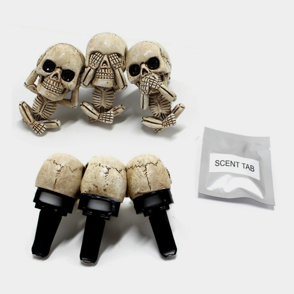 3pcs Skull Car Vent Clips Car Air Conditioner Vent Clips Car Interior Decoration