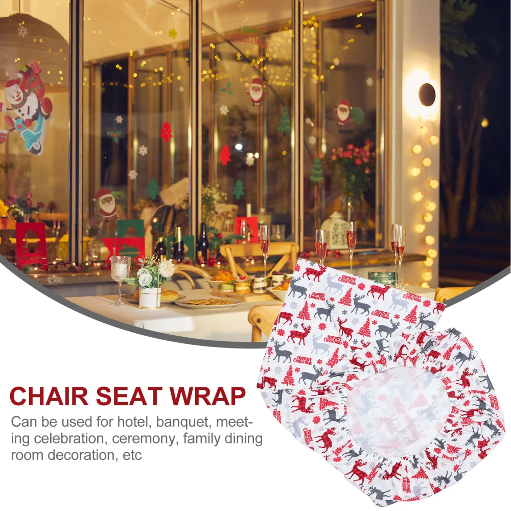 1Pc Christmas Themed Chair Cover Polyester Chair Wrap Home Chair Protector