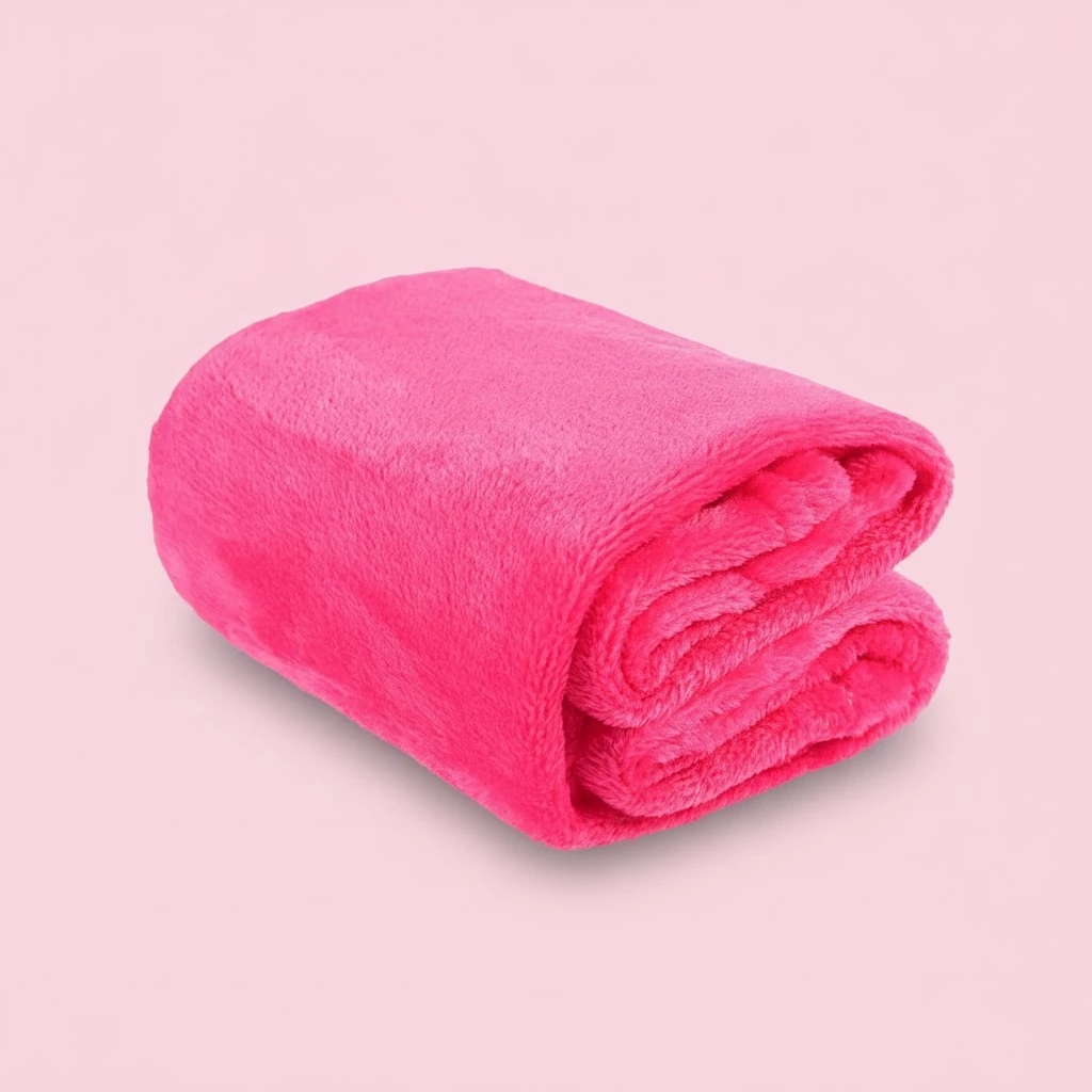 Gorgeous Flannel Fleece Pet Blanket Cozy Towel Solid Color Pet Blanket(Rosy)