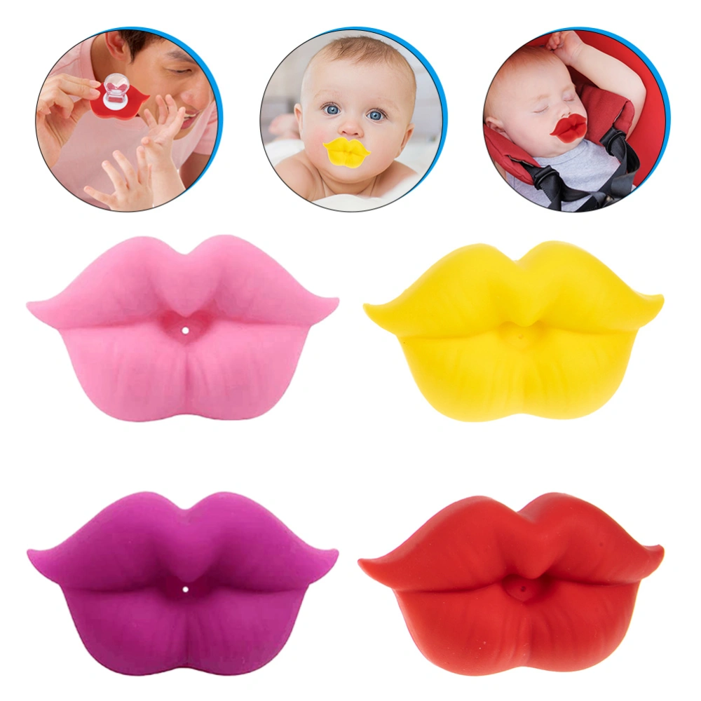 4pcs Creative Newborn Baby Pacifiers Baby Shower Favors Silicone Pacifiers