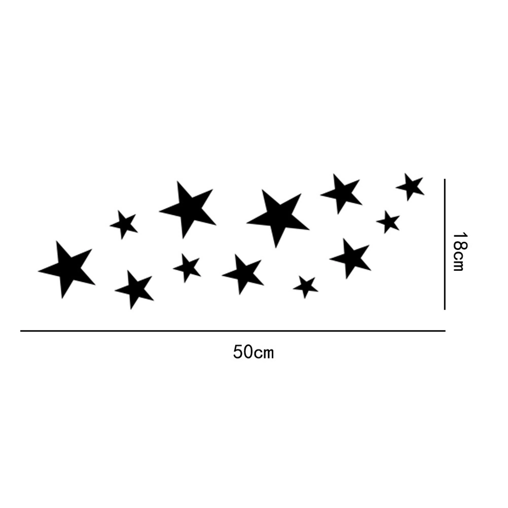 12pcs Star Mirror Pattern Acrylic Wall Sticker Home Decor TV Sofa Background Wall Decals(Silver)