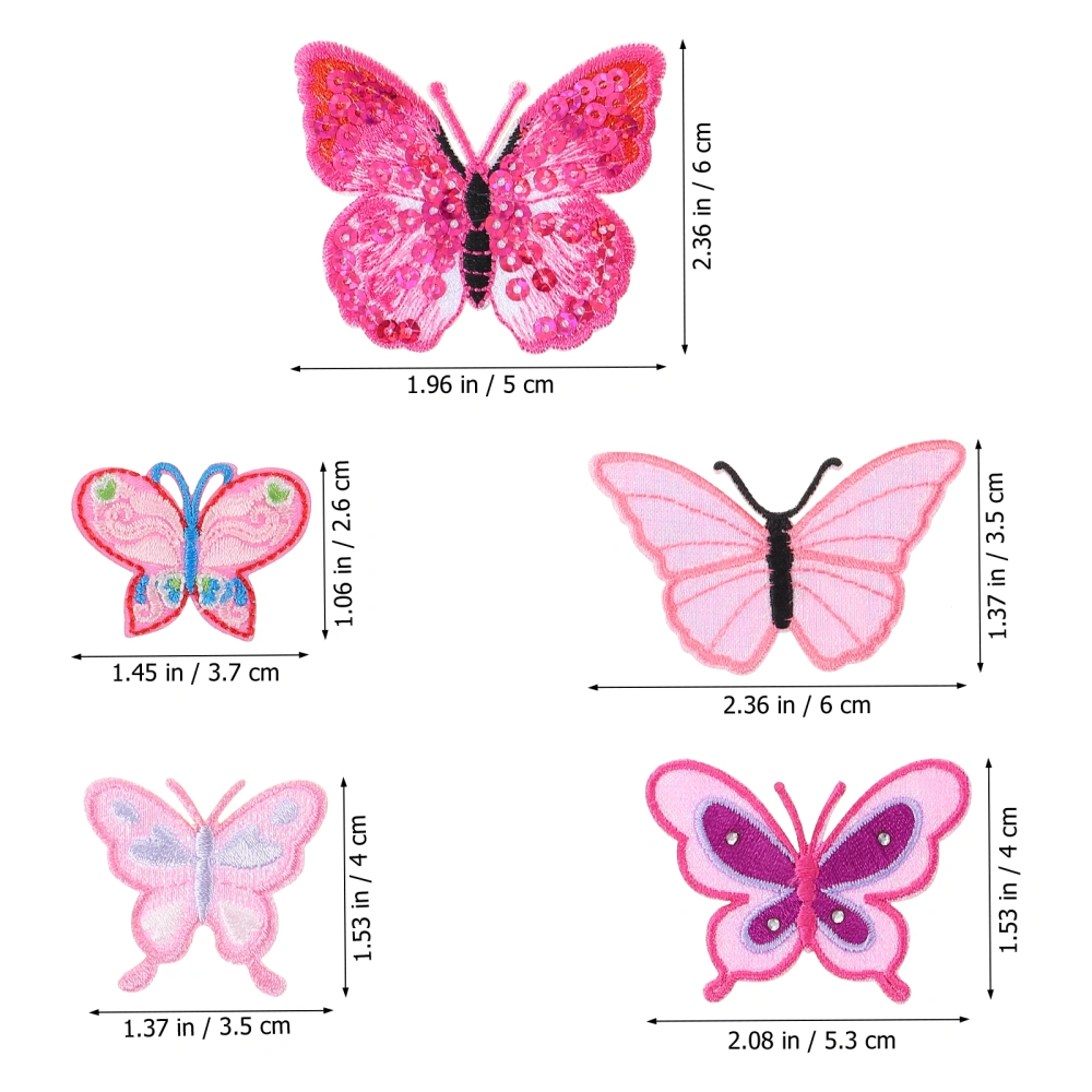 10pcs Pink Embroidery Applique DIY Cloth Patches Sewing Accessories