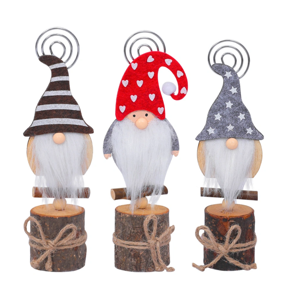 3Pcs Christmas Decoration Faceless Doll Cards Holders for Home Office Decor