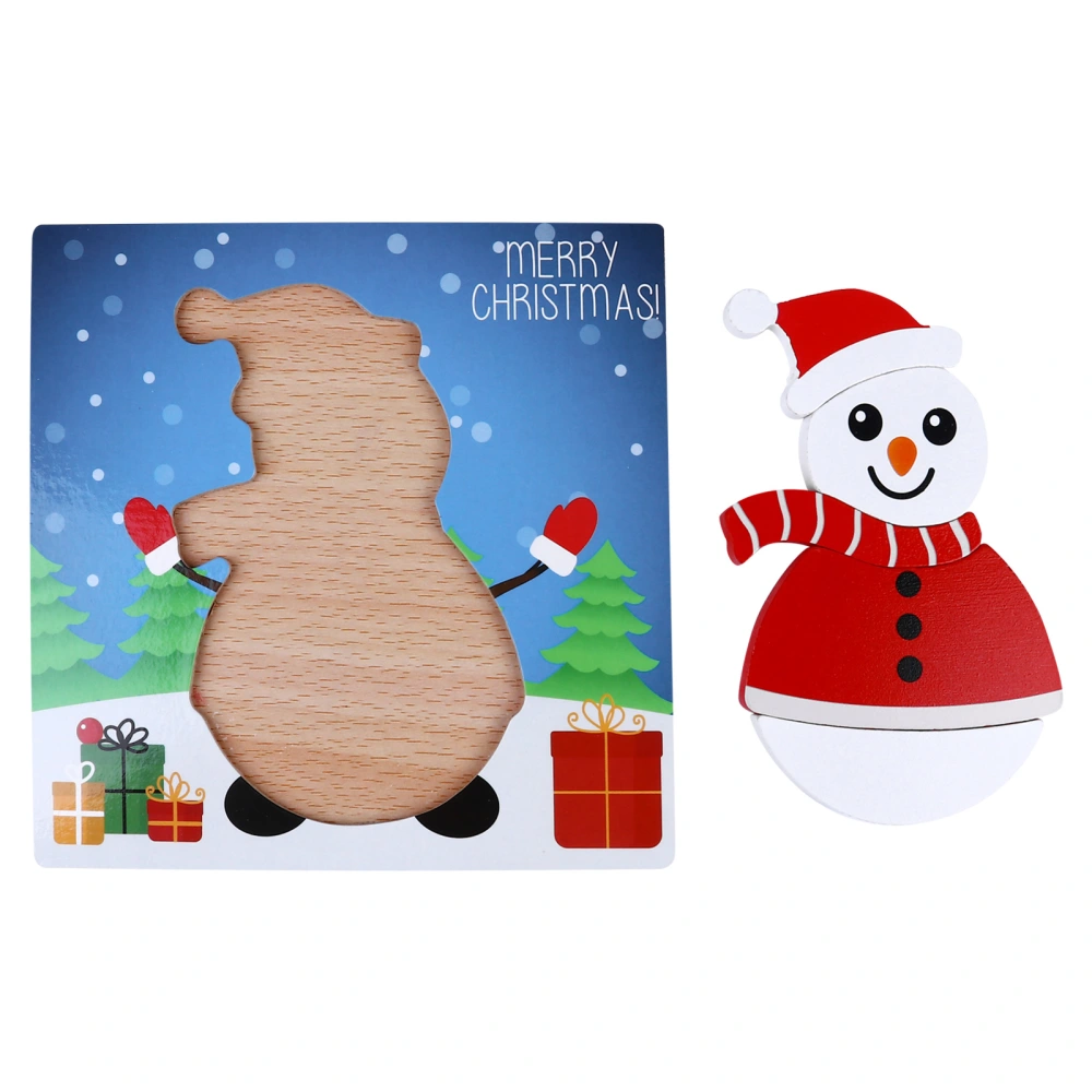 1 Set Christmas Wood Puzzle Intelligence Toys Educational Jigsaw Toy for Kids