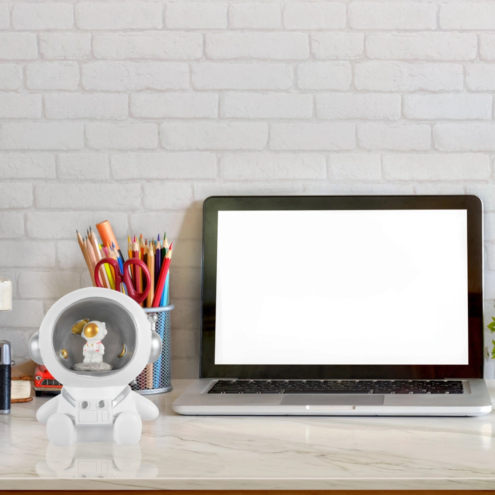 Spaceman Shape Decorative Piggy Bank Adorable Saving Bank Desktop Adornment