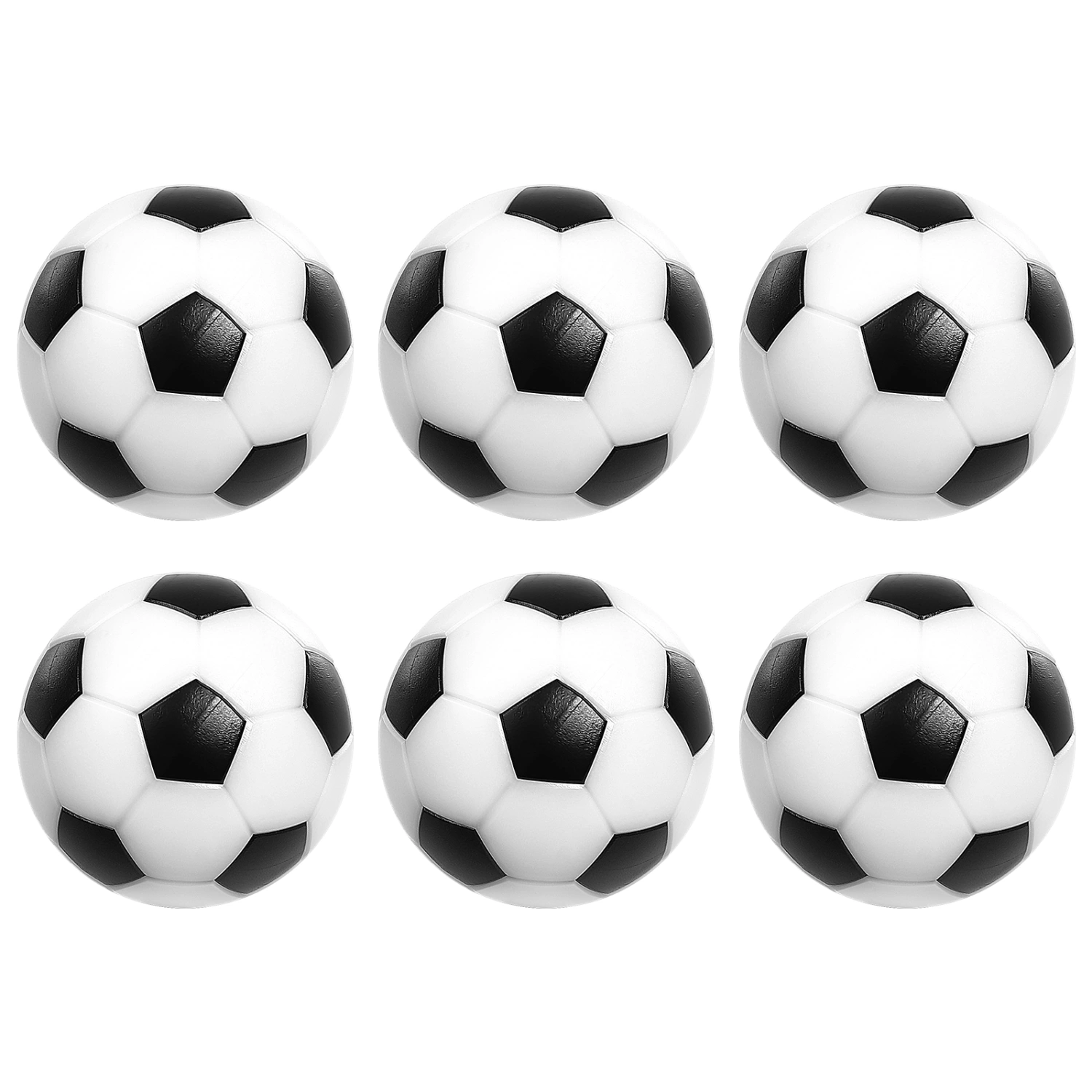 6pcs Table Soccer Balls Toys Mini Football Small Soccer Balls Black and White Football Toys (32mm)