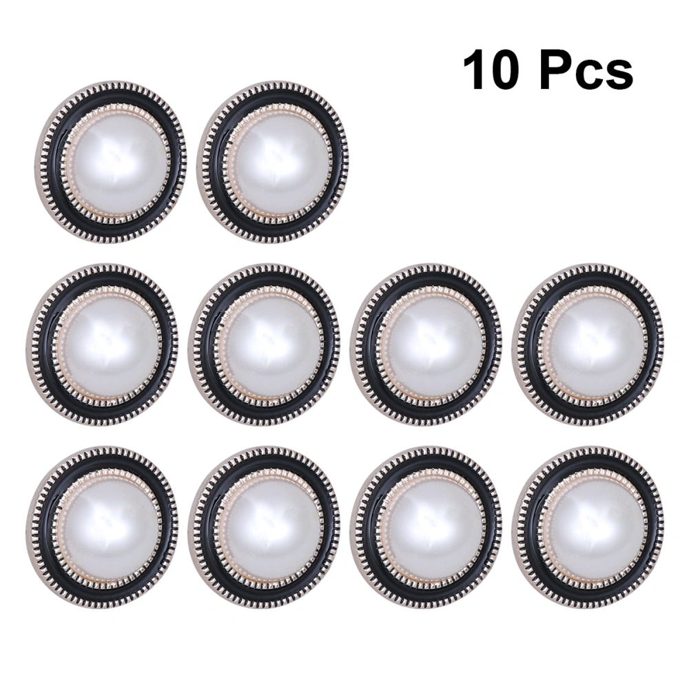 10pcs Round Shaped Button Pearl Handcraft Tools Coat Clothes Button DIY Sewing Buttons for Decor Use (10#Pattern, 28L=18.0 MM)