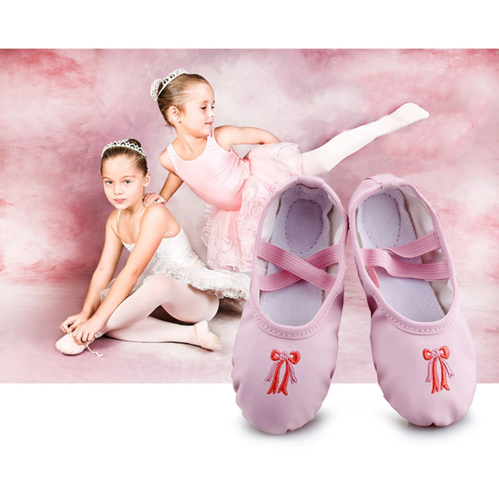 1 Pair Sole Ballet Shoes Ballet Dance Practice Shoes Elastic Yoga Ballet Shoes Creative Paws Dancing Shoes for Kids Wearing (Pink Size 32)