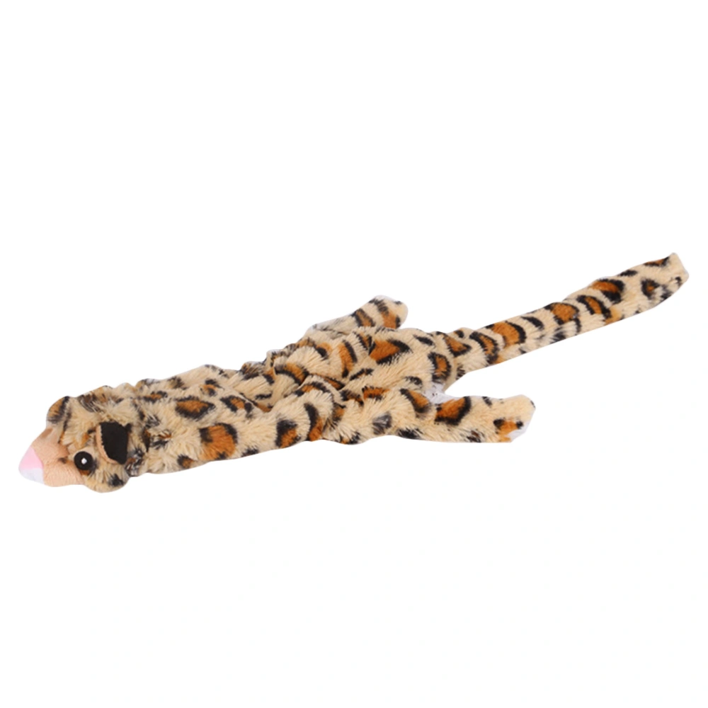 Stuffingless Dog Toys with Squeaker Durable No Stuffing Dog Squeaky Toys Flat Skinny Leopard Plush Dog Chew Toys for Dogs Cats