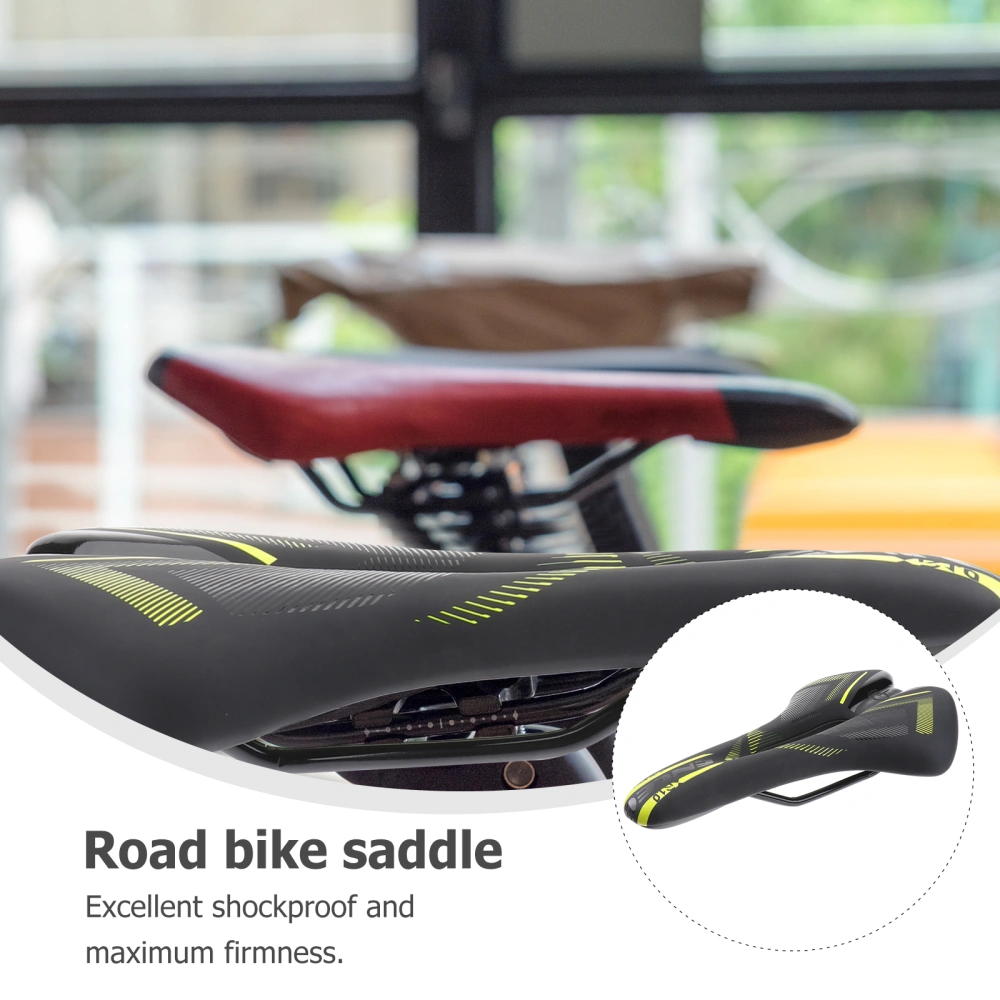 Bike Saddle Mountain Bike Comfort Seat Seat Cycling Seat Cushion Pad (Yellow)