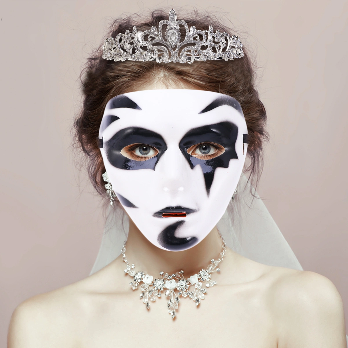 2pcs Death Mask Dancer Mask Costume Prop Mask for Masquerade Cosply Halloween Costume Party Performance Dancing Party (Style C)