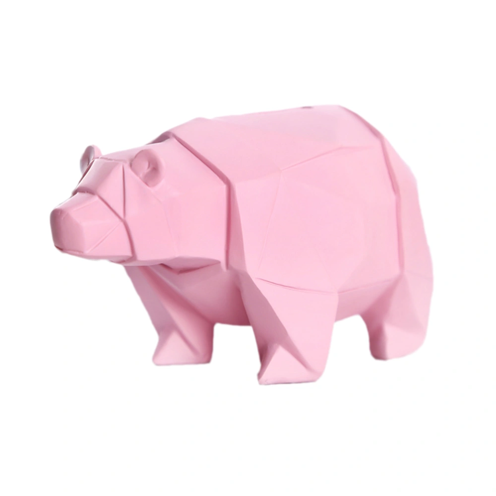 Polar Bear Shaped Saving Pot Resin Crafts Decorative Money Box Desktop Decoration Pink