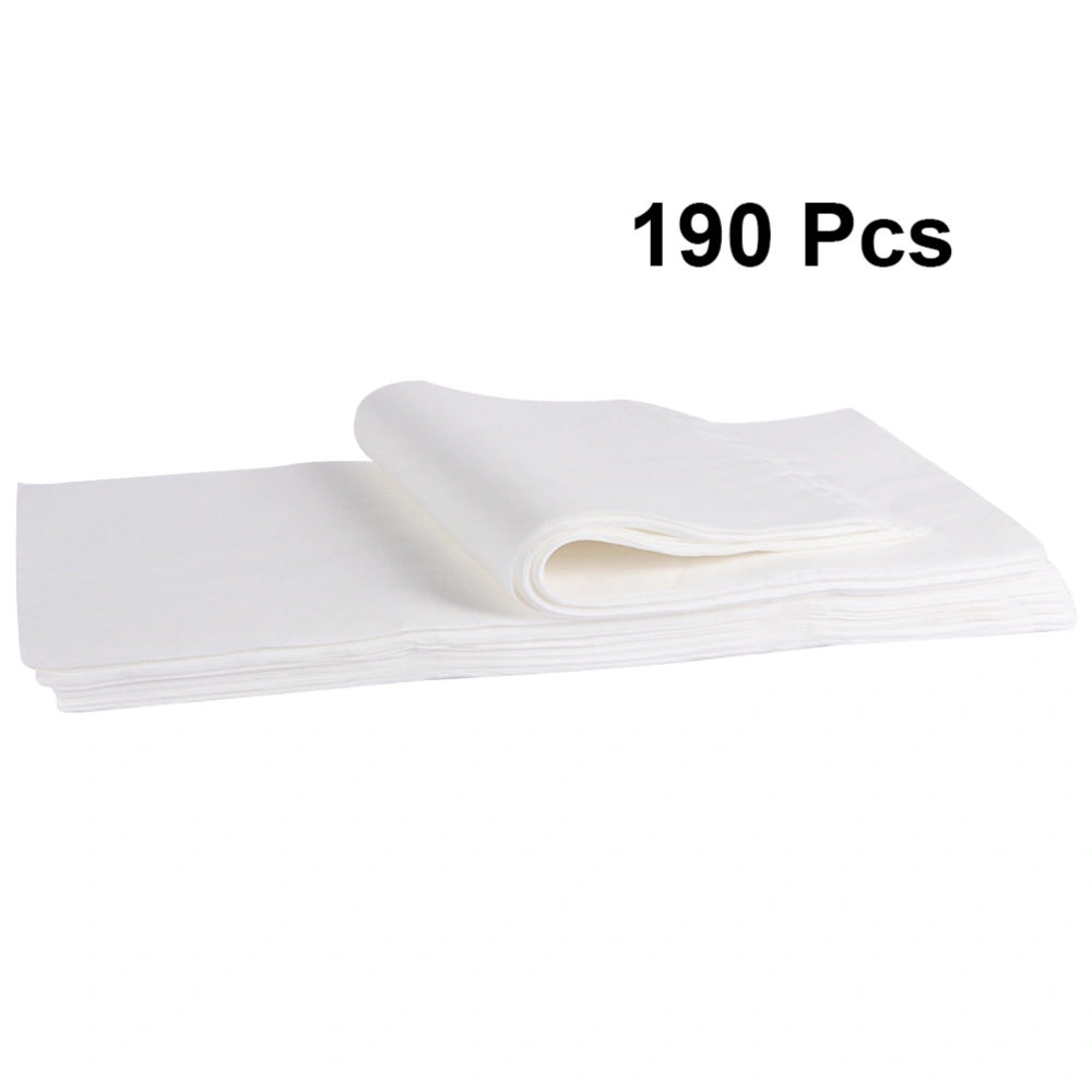 190pcs Disposable Bath Towels Wood Pulp Towel Water Absorbent Wipes for Pedicure Beauty SPA (Plain Weave)