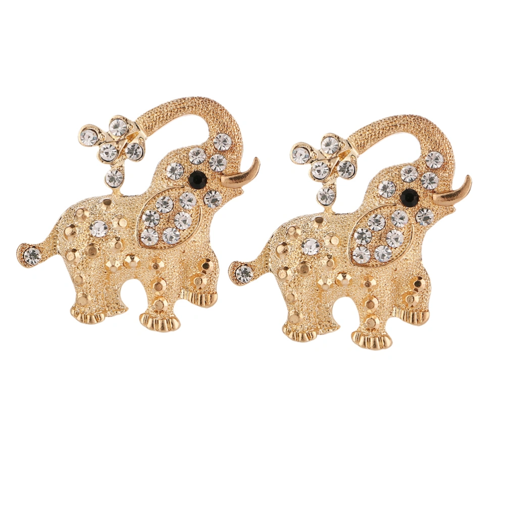 2pcs Chic Elephant Design Brooch Elegant Scarf Buckle Fashionable Decorative Corsage Dress Breastpin for Mothers Day Gift Women 