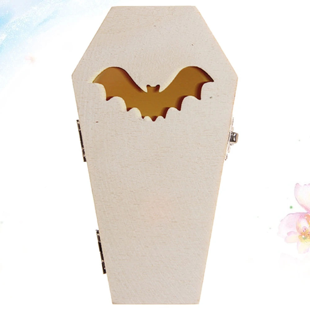 Creative Bat Light Box Wood Night Lamp Funny Crafts Layout Coffin Night Light for Halloween Party Home DIY