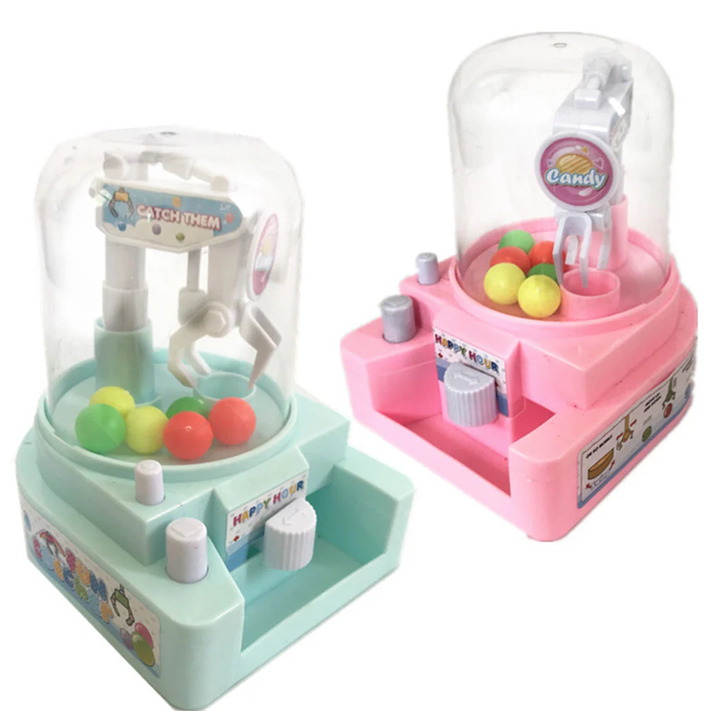 1pc Candy Catcher Toy Mini Mechanical Arm Small Ball Crane Machine Handheld Catch Toy (Sky-blue)