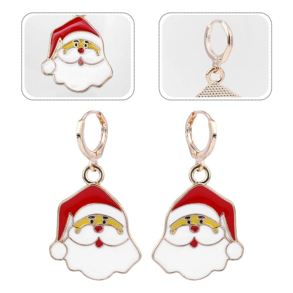 1 Pair Christmas Santa Ear Jewelries Creative Alloy Ear Rings (Santa head)