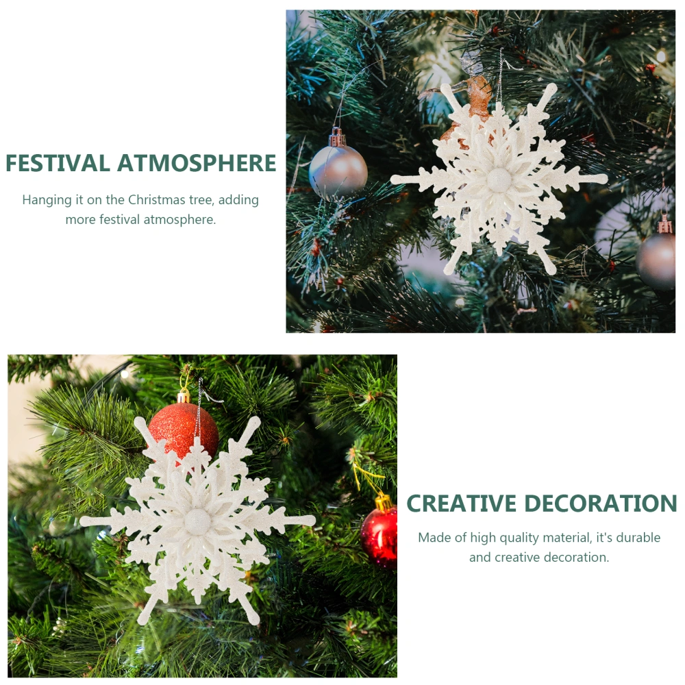 5pcs Snowflake Shaped Christmas Tree Pendant Snowflakes Hanging Home Party Decor