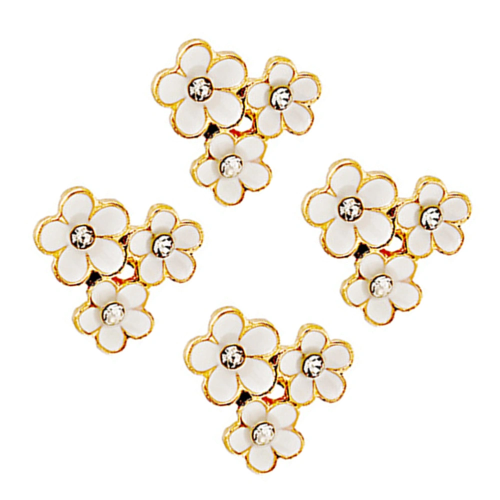 2 Pairs Ear Pendant Flower Shape Earrings Zinc Alloy Earrings Girls Ear Studs