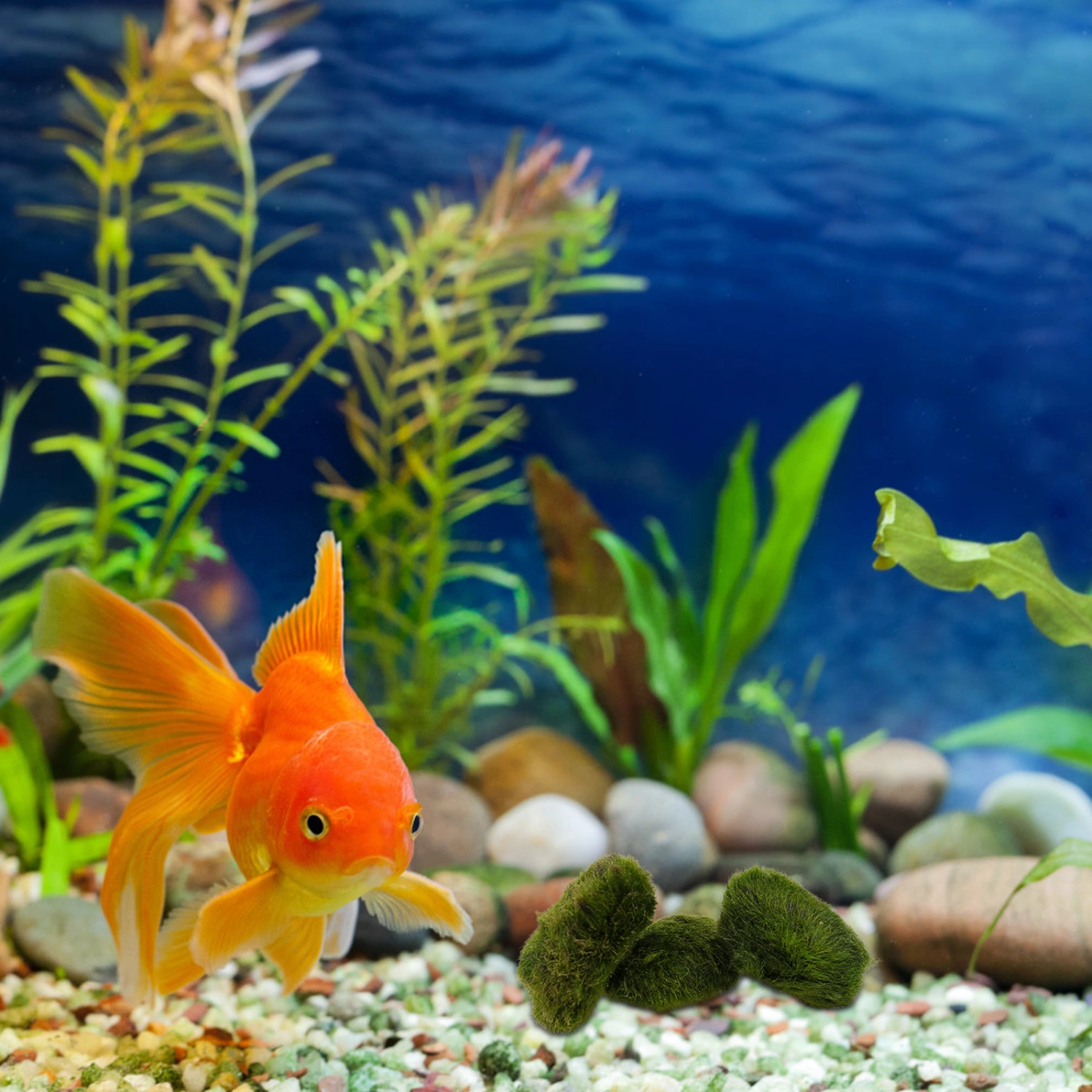 3PCS 2cm Marimo Moss Ball Aquatic Plants Live Decoration for Fish Tank Aquarium Landscape (Green)
