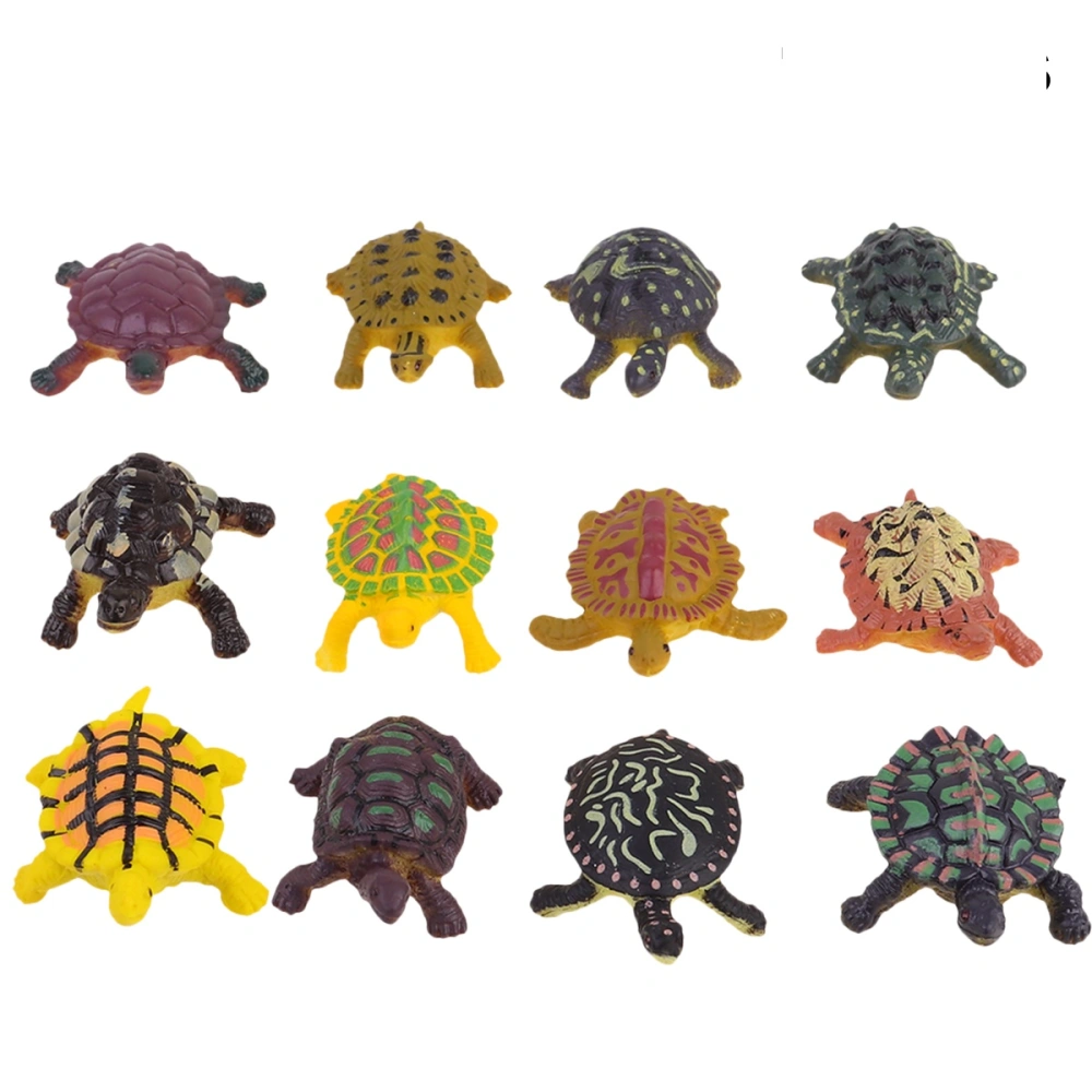 12pcs Simulation Solid Turtle Model Ornament Turtle Shape Childrens Toy 