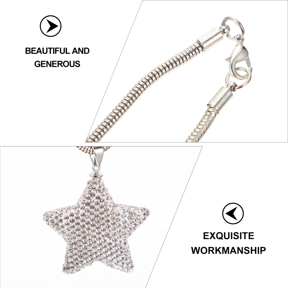 1pc Car Rear View Mirror Pendant Star Shaped Hanging Ornament Car Interior Decor