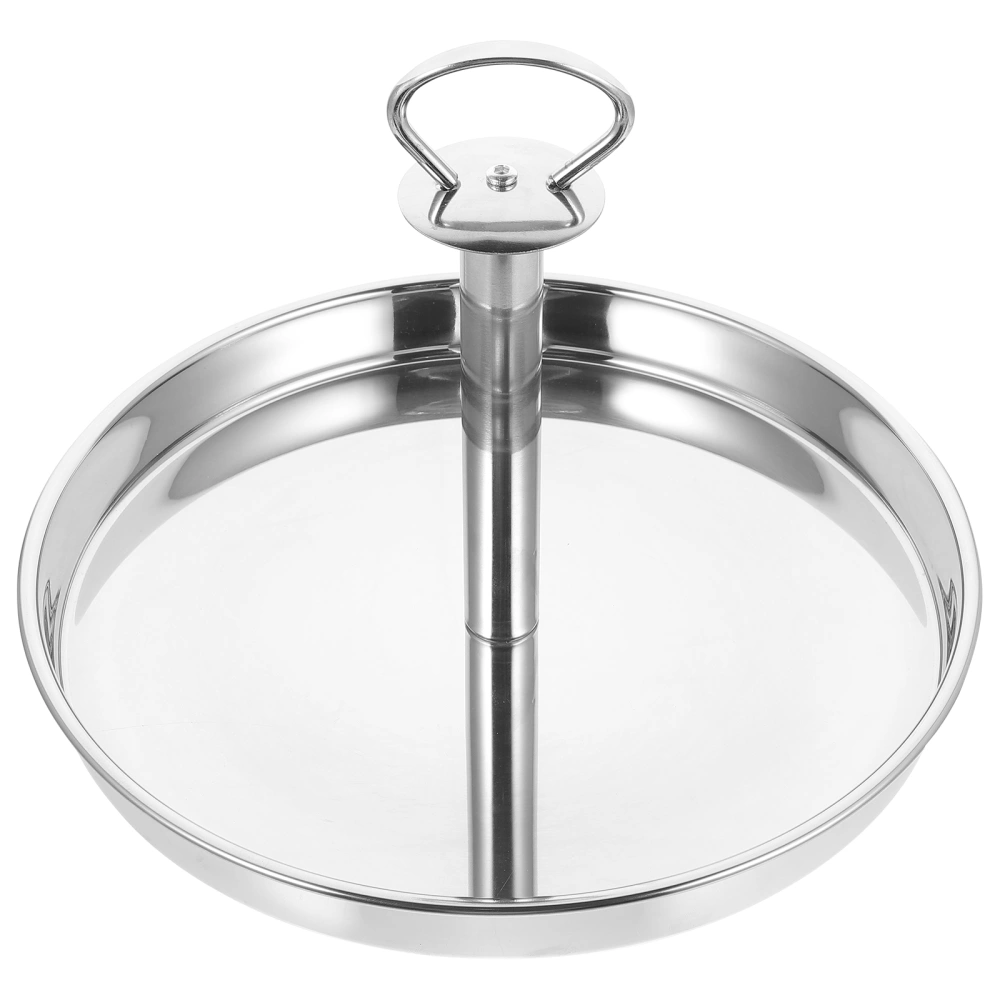 1 Pc Durable Home Hot Pot Dishes Assortment Fruit Snack Plate (Silver)
