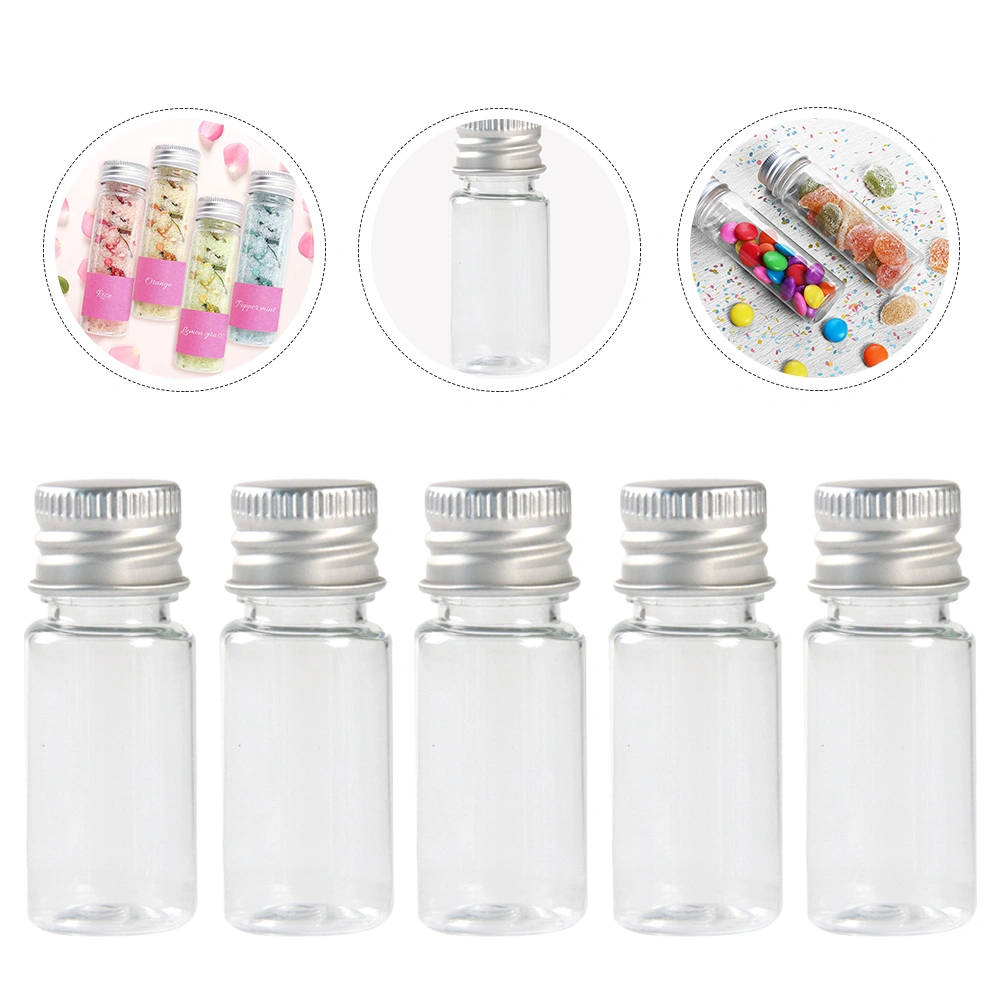 5pcs Transparent Plastic Bottles Essential Oil Bottles Refillable Empty Bottles