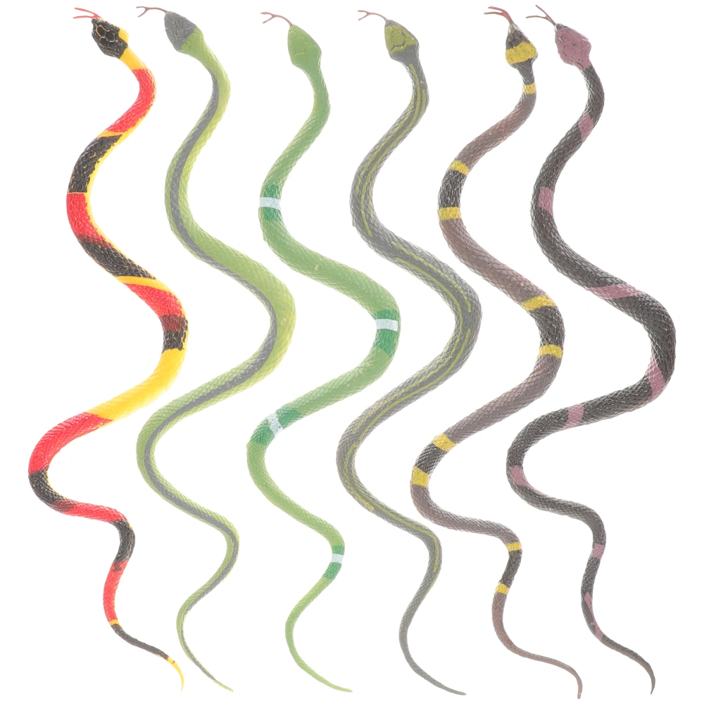 6pcs Simulated Snake Models Garden Decorative Snake Models Fake Snake Models