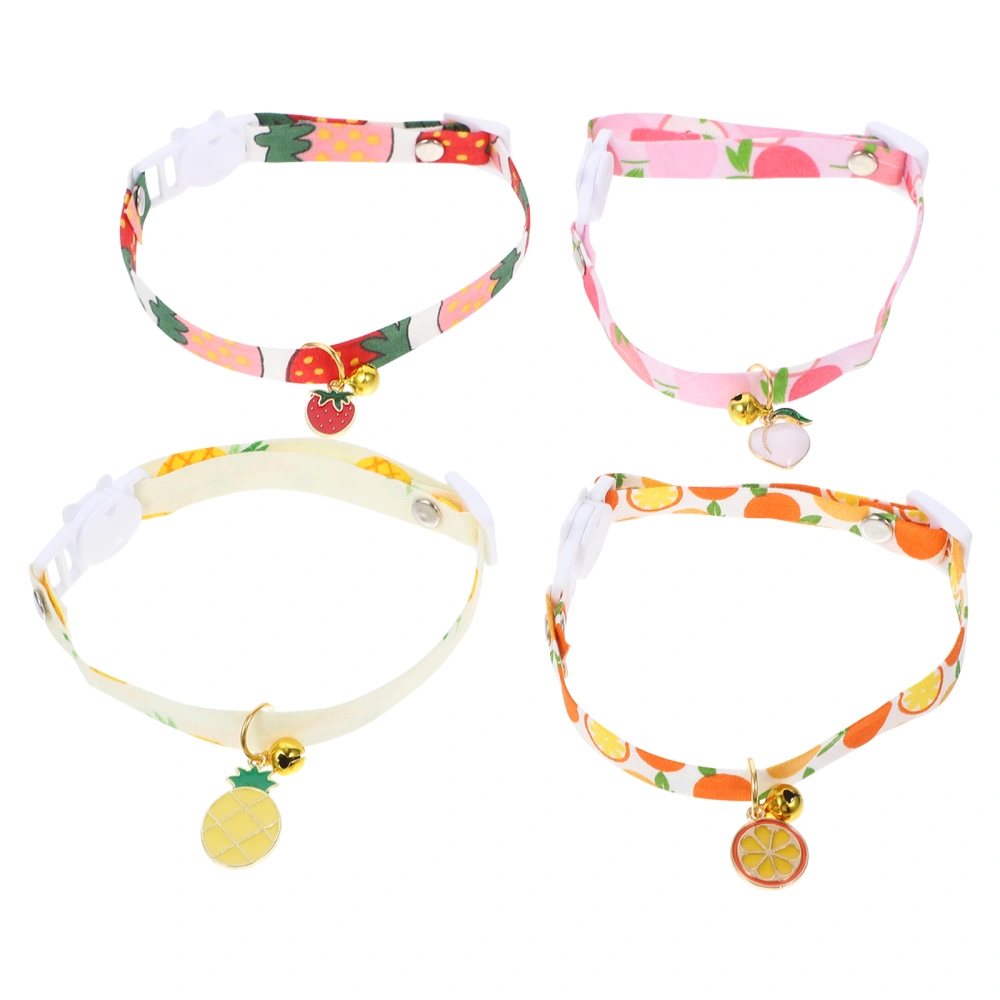 4pcs Adorable Fruits Printed Pet Collars Delicate Pet Dog Neckties Dog Neck Decors