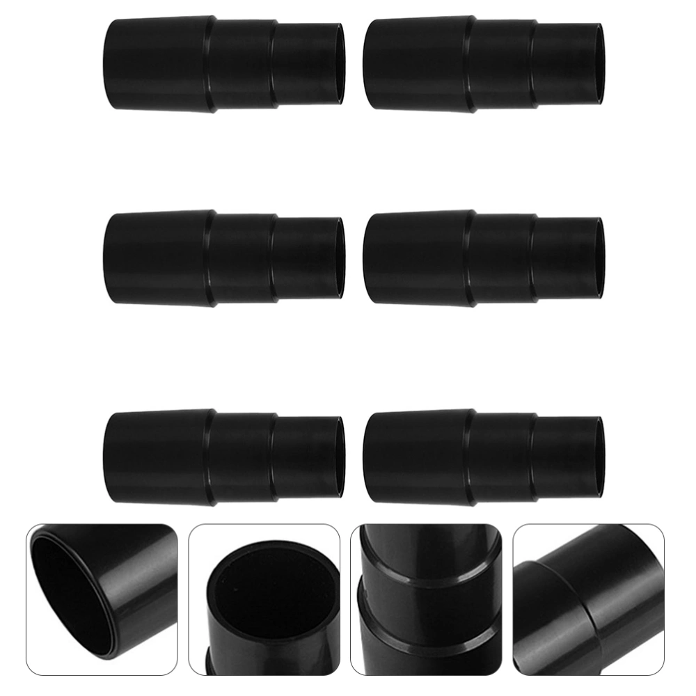 6pcs Creative Connector Vacuum Cleaner Adapter Home Machine Accessory Durable Home Gadget for Home Shop (Black)