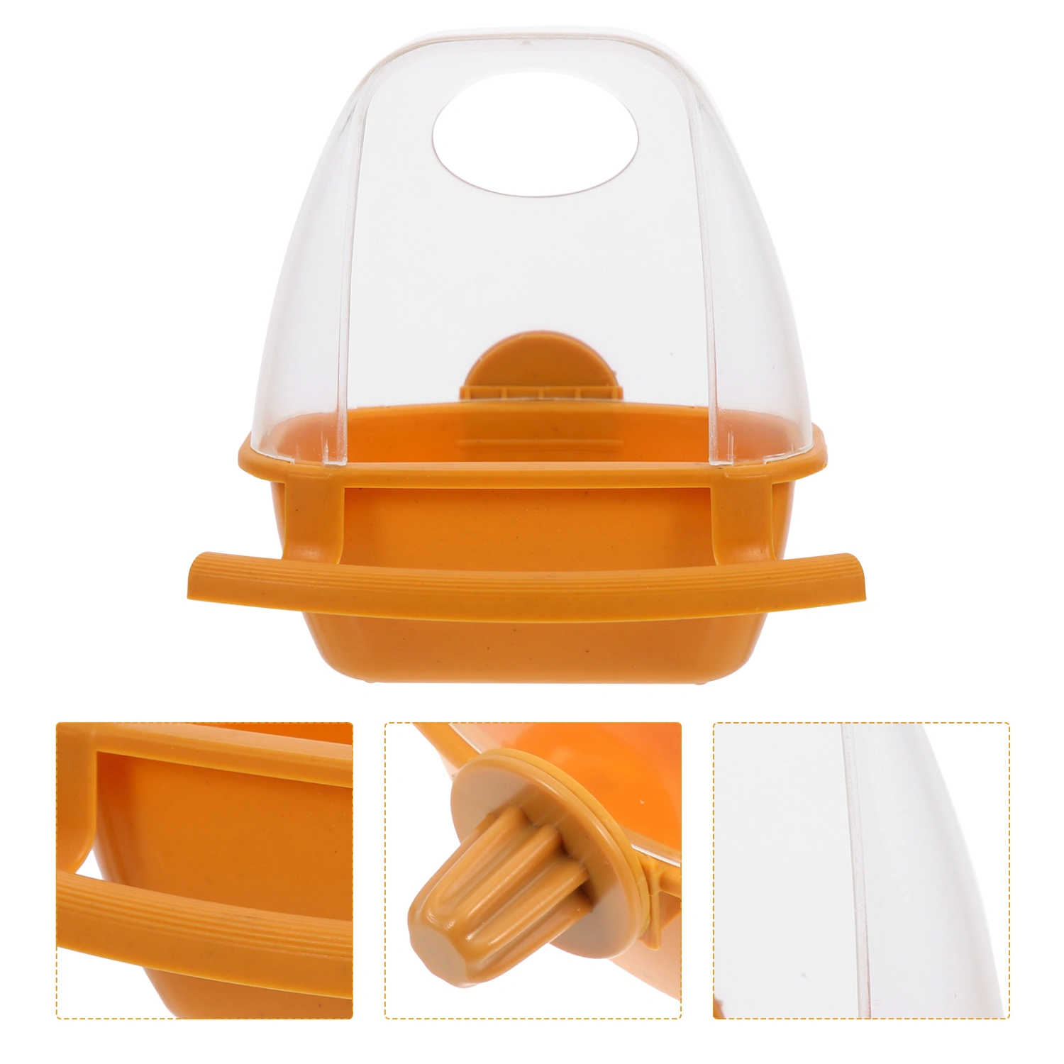 Clear Bird Food Container Splash-Proof Bird Feeder Birdcage Hanging Feeder