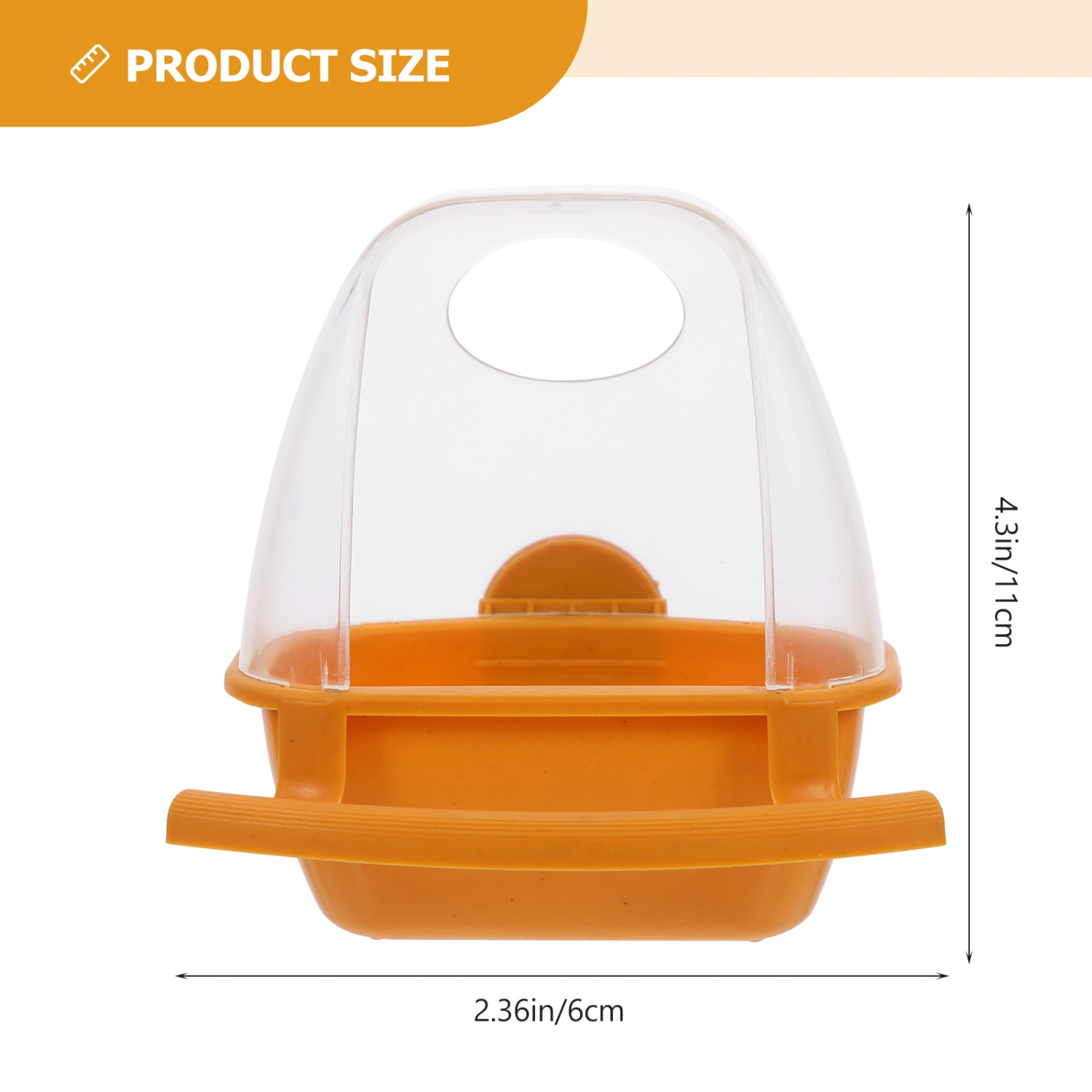 Clear Bird Food Container Splash-Proof Bird Feeder Birdcage Hanging Feeder