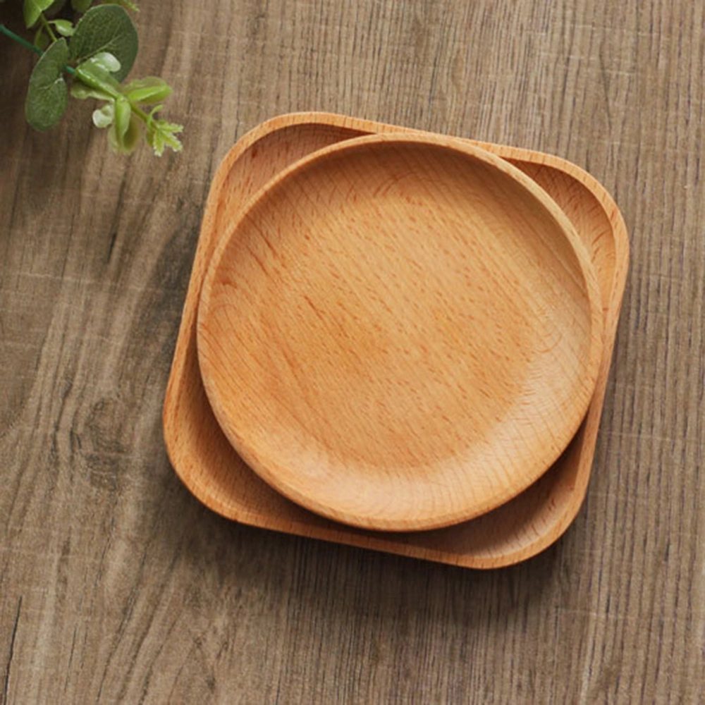 Square Beach Wooden Plate Dish Plate Japanese Style Drinkware Holding Tray Kitchen Supplies for Dessert Snacks Jewelry Nuts