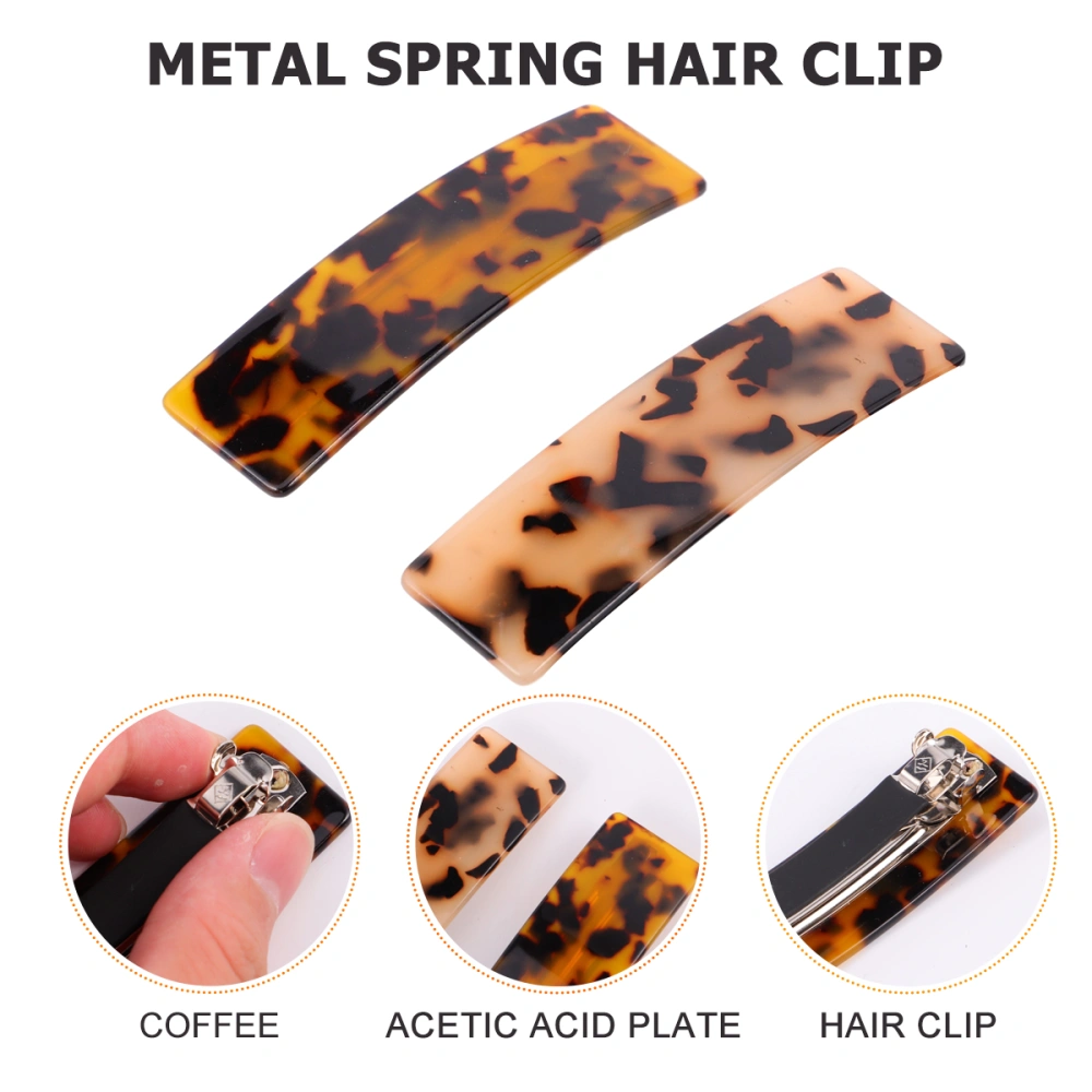 2Pcs Metal Spring Clips Barrette Chic Hair Clips Barrettes  Spring Clips for Women