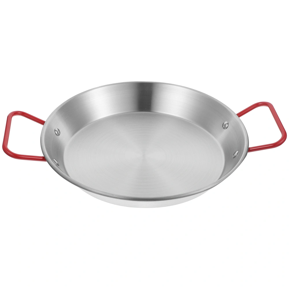 Stainless Steel Frying Pan Practical Fried Chicken Spaghetti Pan Kitchen Gadget for Home Restaurant (28cm)