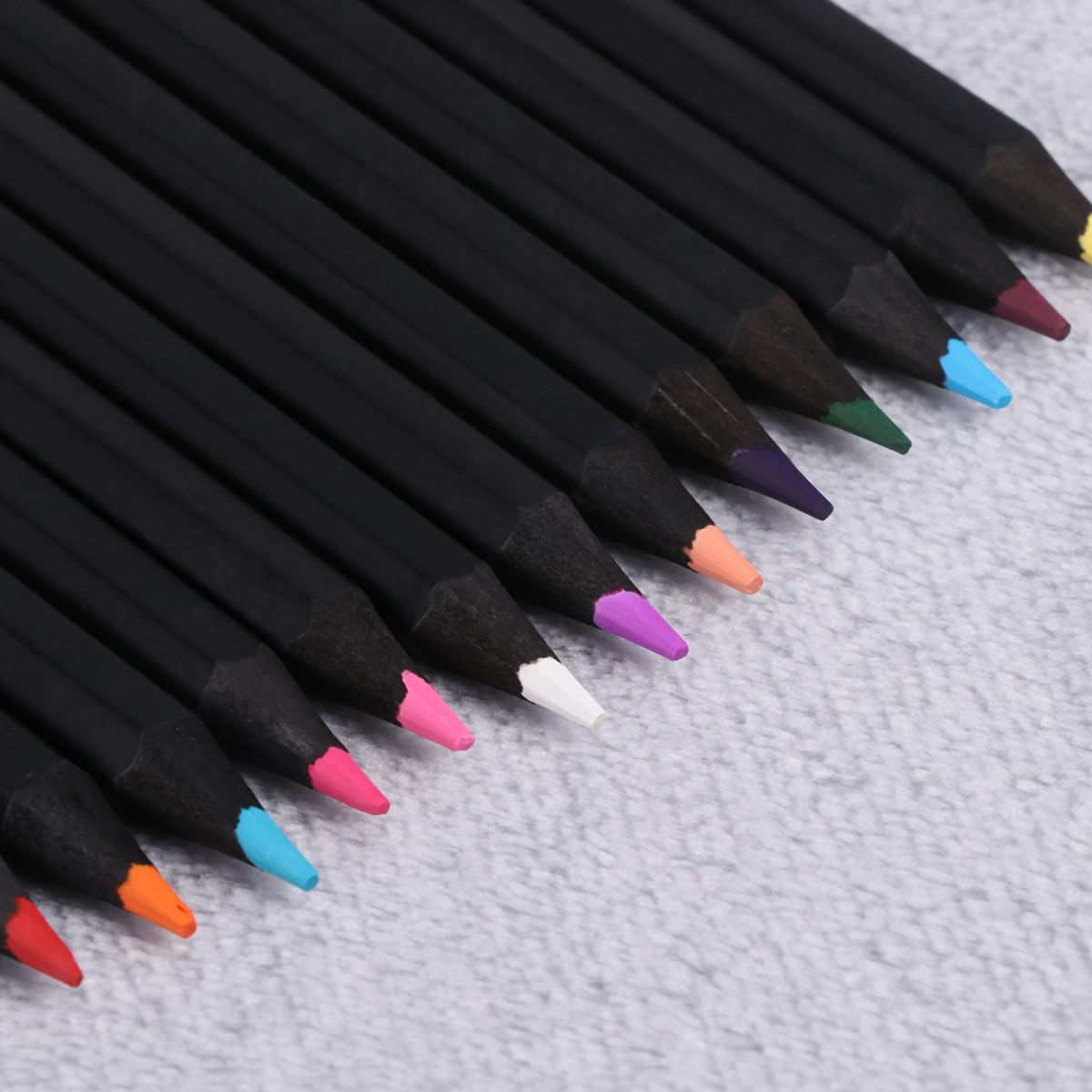 1 Set 24 Color Pencils Stationery Black Pencils Art Painting Pencil Set for Adults and Kids with Black Storage Box
