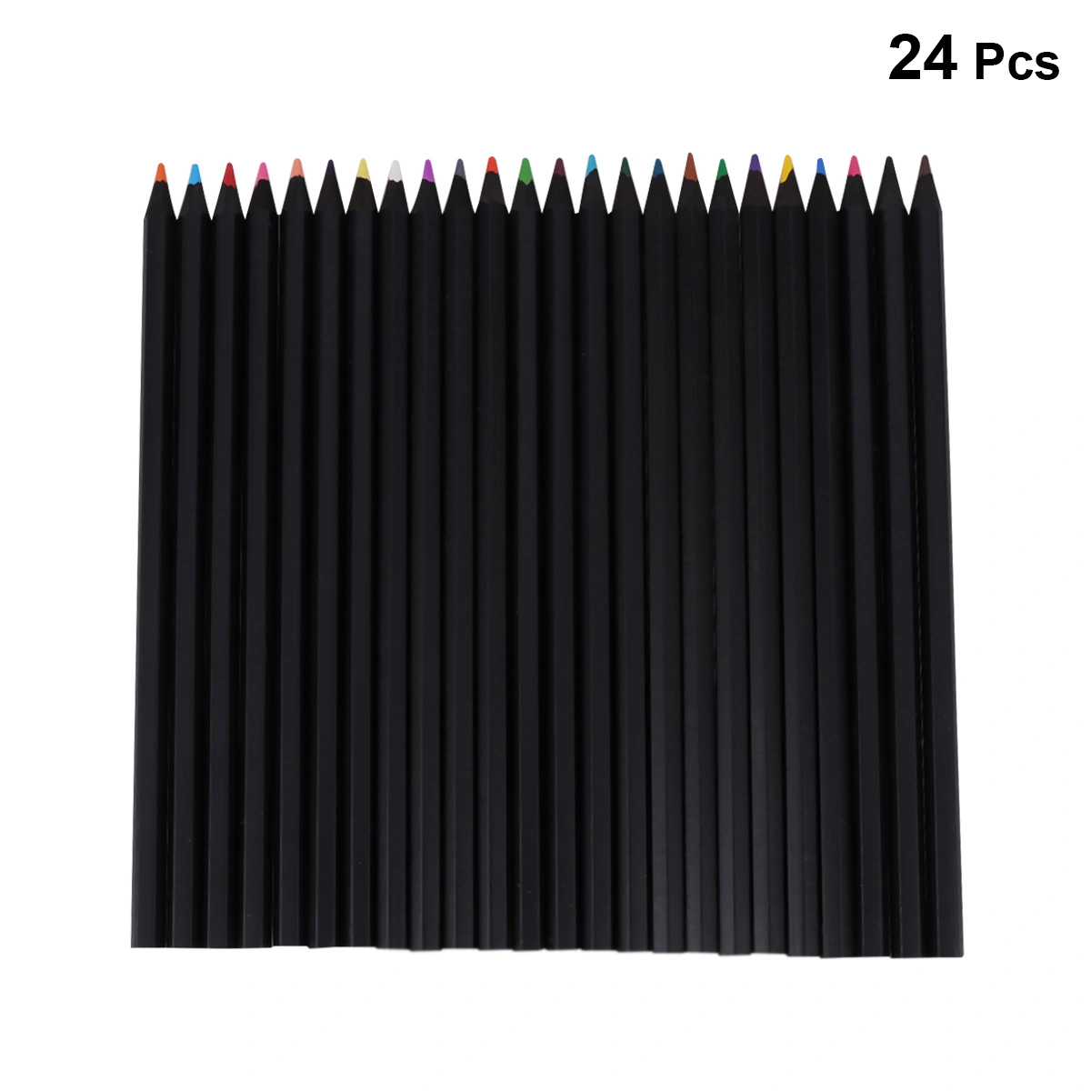 1 Set 24 Color Pencils Stationery Black Pencils Art Painting Pencil Set for Adults and Kids with Black Storage Box