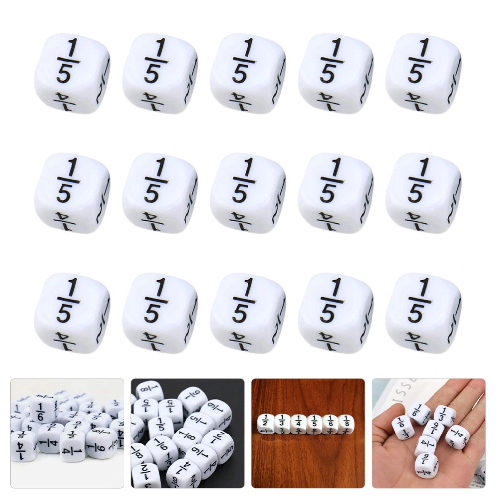 15Pcs Educational Fraction Dice Round Corner Math Dice Kids Arithmetic Toys