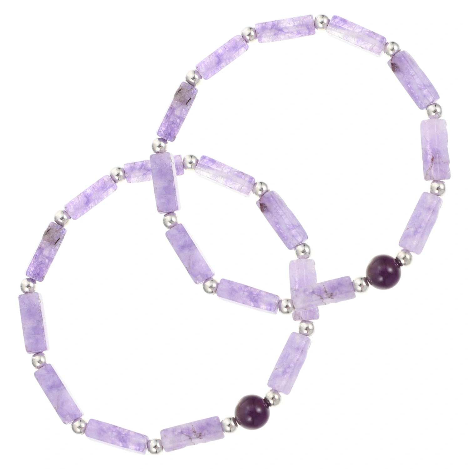 2pcs Natural Crystal Design Bracelet for Women Hand Decor Women Birthday Present
