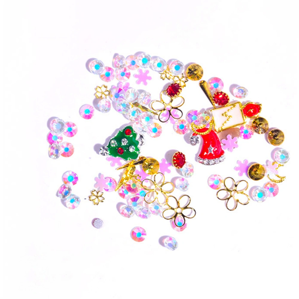 8 Boxes Christmas 3D Nail Art Charms Nail Decoration Alloy Nail Jewelry